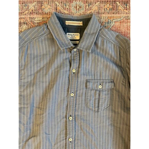 Tommy Bahama Men's Island Modern Fit Button Down Shirts Long Sleeve Gray - Picture 2 of 8